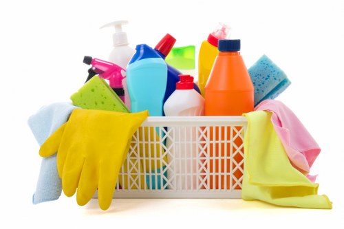 Regular cleaning in a bright and tidy home interior