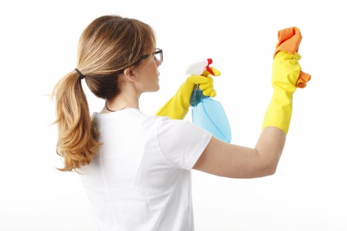 Close-up of upholstery fabric being cleaned safely
