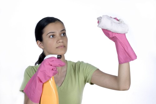 Sanitized high-touch surfaces in a commercial environment